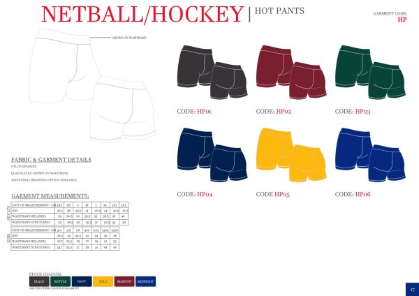Netball/Hockey Hot Pants