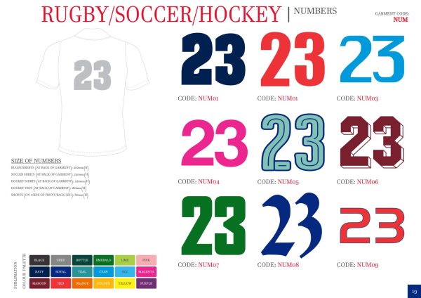 Rugby/Soccer/Hockey Numbers